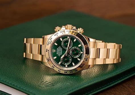 gold with green face rolex|rolex gold watch green face.